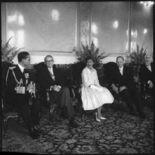 Bhumibol and Sirikit of Thailand, reception with members of the federal council, 1960