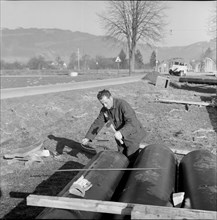 St. Margrethen, central european pipeline under construction. 1961