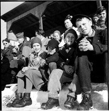 Spectators watching figure skating