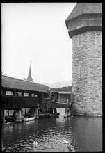 Lucerne, Renovation Kapellbrücke. 1961