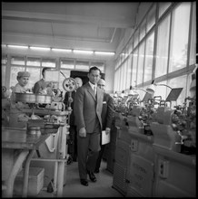 King Bhumibol visiting the Omega watch factory in Biel, 1960