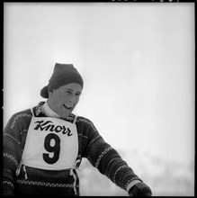 Racing skier Adolf Mathis, around 1960