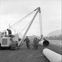 St. Margrethen, central european pipeline under construction. 1961