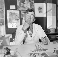 Pierre Gauchat in his studio, 1956