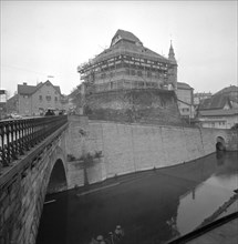 Frauenfeld Castle, scaffolding, around 1959