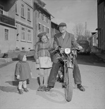 Julien Aubert, eldest motorcyclist of Switzerland. Le Sentier 1954