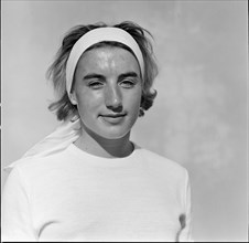 Skier Ruth Adolf, ca. 1965