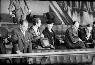 Geneviève Tabouis at the signing of the Laos treaty. Geneva 1962