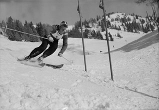 Georges Schneider, Swiss skier, ca. 1955