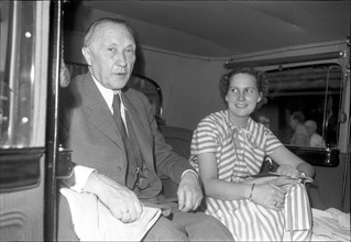 German Federal Chancellor Adenauer and daughter Lotte in Switzerland 1950