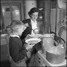 Jeannette Altwegg taking care of british war orphans at Pestalozzi Village, Trogen 1952