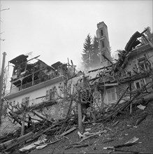 Hotel Waldheim Bürgenstock on fire 1958