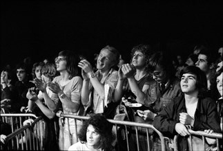 Fans at Rolling Stones concert at Feshalle, Berne 1973