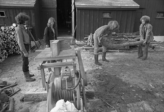 Rehabilitation facility for drug addicts, junkies. swiss countryside ca. 1972