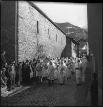 February custom in the Valais, around 1950