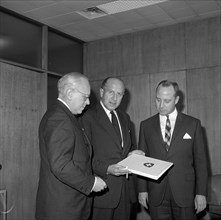 UN ambassador Ernst Thalmann, Constantin Stavrapoulos, Heinz Langenbacher 1963