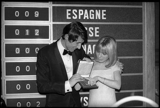 Udo Jürgens at European Song Contest with France Gall, Luxemburg 1966