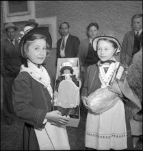 Carved wooden doll, present for Princess Margaret, visit in Switzerland