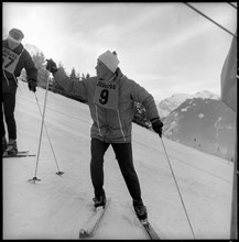 Racing skier Adolf Mathis, around 1960