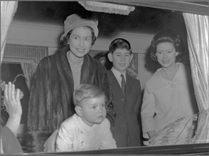 Queen Elizabeth, Andrew, Charles, Princess Margaret, 1961