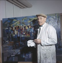 Ernst Georg Heussler in his Studio, 1963