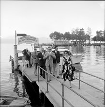 Reza Pahlavi and Soraya at Lake Geneva, 1957