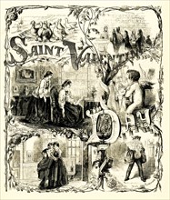 This illustrations is titled: Saint Valentine's Day. It is taken from Harper's Weekly Vol V No 216