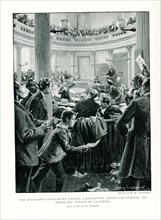 The 1896 caption reads: 'Mississippi Legislature passing resolution asking for Federal Aid after