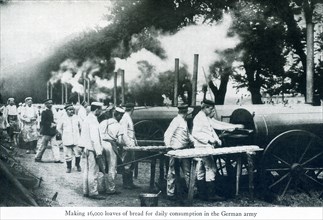 This photo taken during World War I shows cooks at their ovens making 16,000 loaves of bread for