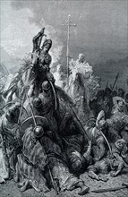 The early 1900s caption reads: 'Hunyadi and Capistran leading assault at Belgrade. Hunyadi Janos,