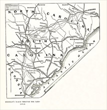 Sherman’s March Through Carolinas. This map shows: The Campaign of the Carolinas (January 1 - April