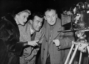 Jacqueline Pierreux, Louison Bobet and Bourvil, 1955.