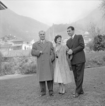 General Zahedi, Princess Shahnaz of Persia and Ardeshir Zahedi, Montreux 1957.