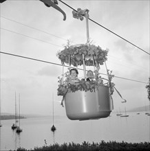 SAFFA 1958: opening of the cableway by E. Rikli and E. Landolt.