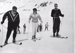 Empress Soraya skiing in St. Moritz, 1958.