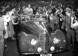 Reception for Giro d'Italia winner Hugo Koblet in Zurich 1950.