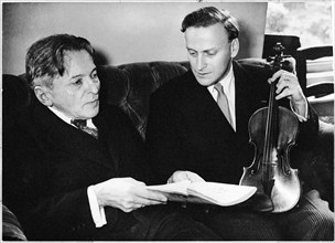 Georges Enesco  with Yehudi Menuhin, 1955.