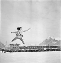 European championship of figure skating in Davos 1947: Barbara Ann Scott.