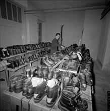 St. Moritz, skiing boots, 1962.