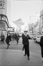 Pacifist Max Daetwyler near Times Square, New York 1962.