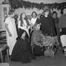 Christmas party, old peoples home Herrliberg 1952: nativity play.