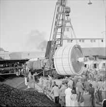 Heavy load, cylinder for the papermill Cham 1953.