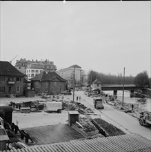 Underpass Giesshubel Zurich under construction 1954.