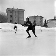 Speed Skating ECH 1954 in Davos: Vladimir Shilykovsky.