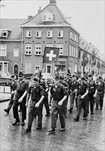 Four day walk Nijmegen, Holland, 1963: Group of Swiss soldiers in Groesbeek.