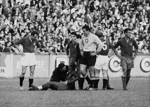 International match Switzerland - Portugal, Geneva, 1959: Burger, Torres, Elsener.