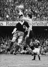 International match Switzerland - Scotland, Basel, 1957: Unknown, Parlier, Grobv©ty.