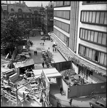 Building site near department store Jemoli, Zurich ca. 1960.