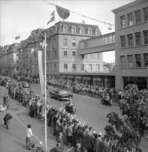 50th anniversary of the Simplon railway tunnel,  police motorcadeescorting the limousines in