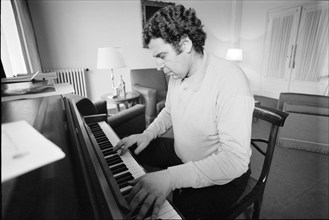 Mikis Theodorakis playing the piano, ca. 1968.